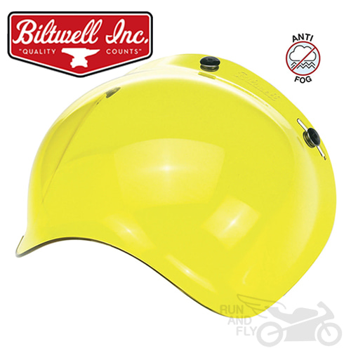 [빌트웰] BILTWELL 헬멧 3스냅 버블 쉴드 옐로우 안티포그 BUBBLE SHIELD YELLOW ANTI FOG